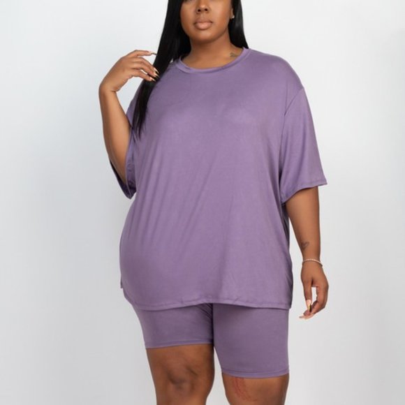 Capella Tops - Loose Fit Top and Biker Shorts Set